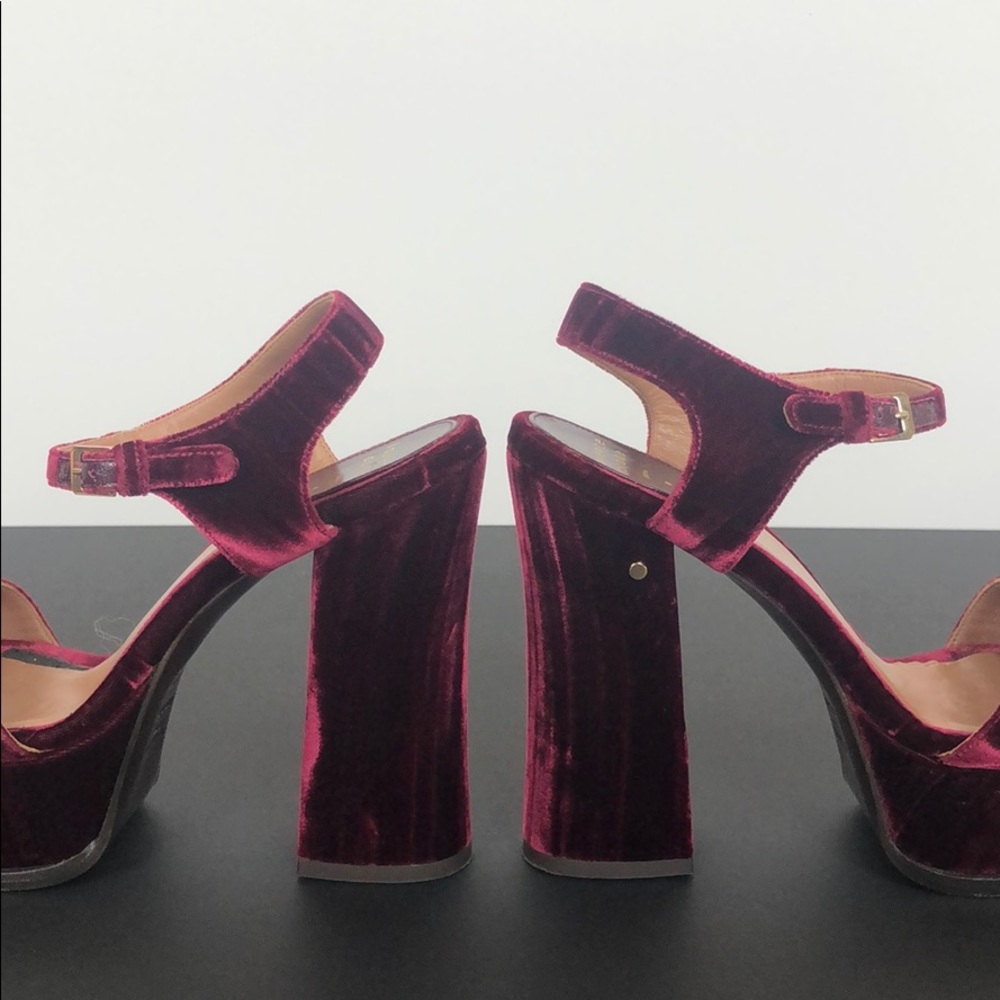Laurence Dacade Paris berry velvet platforms 39 - Picture 4 of 5